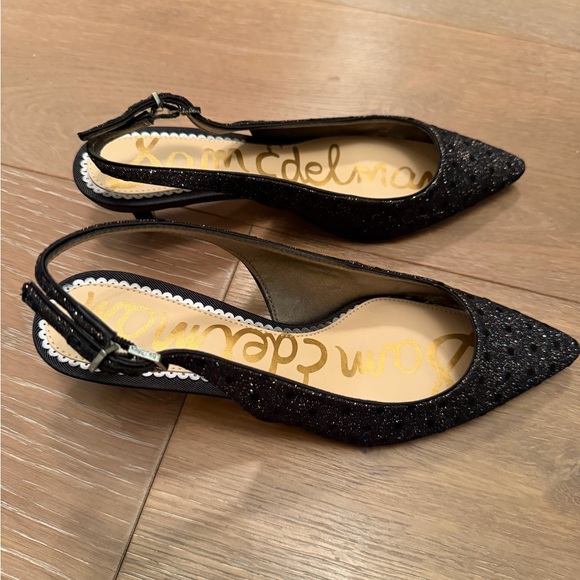 Sam Edelman Shoes - Sam Edelman Glittery Black Slingback Flats